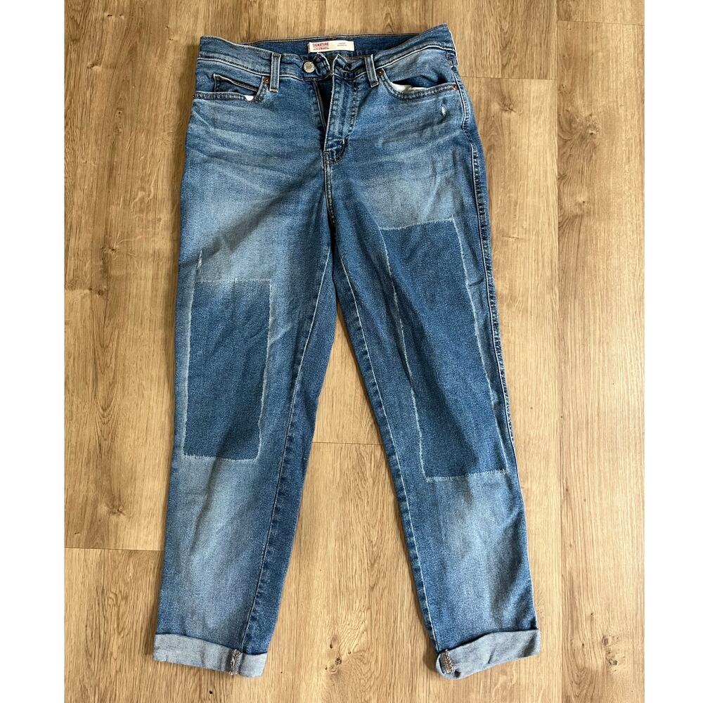 Levi Strauss Signature Womens Size 6 Heritage Cuffed Boyfriend 28" Blue Jeans